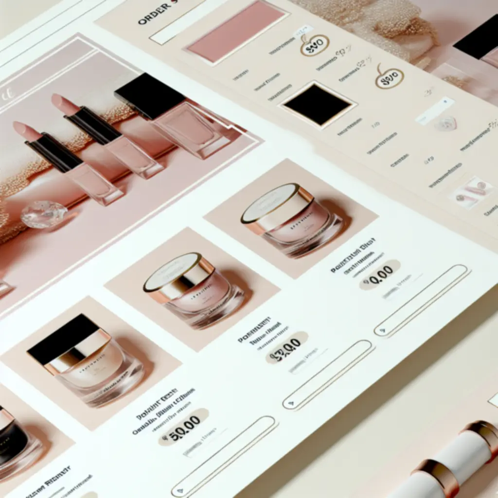 Zestaw wybranych kosmetyków widocznych w podsumowaniu zamówienia