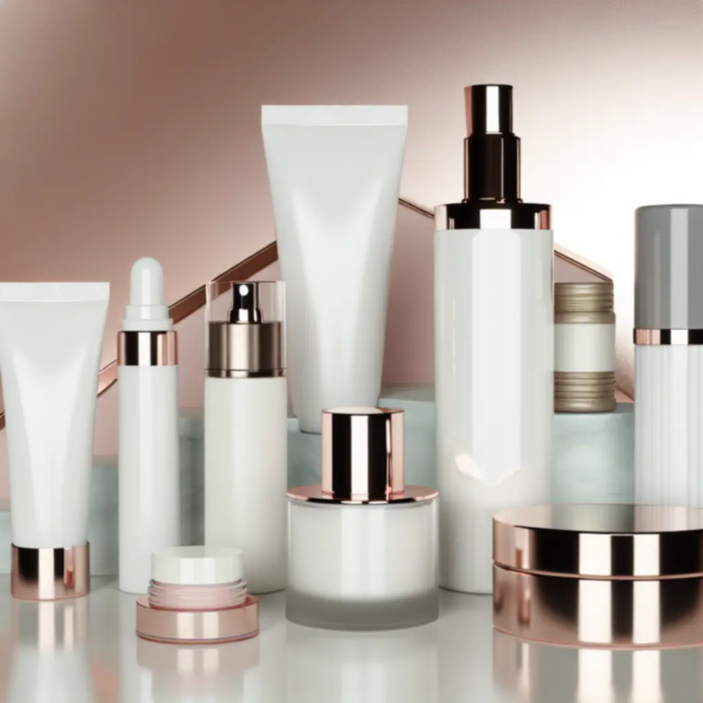 Zestaw polecanych ekologicznych kosmetyków ułożonych w eleganckiej kompozycji