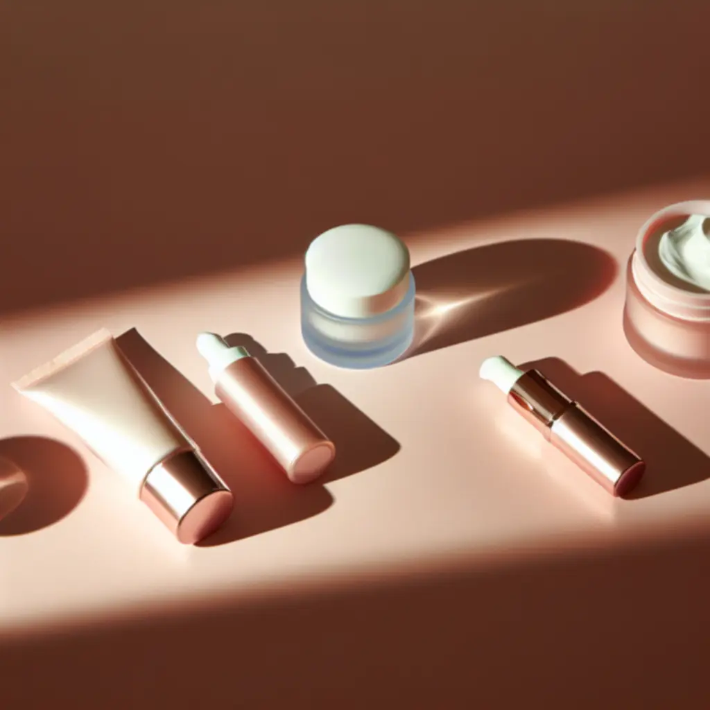 Zestaw kosmetyków do pielęgnacji twarzy na jasnym, eleganckim tle