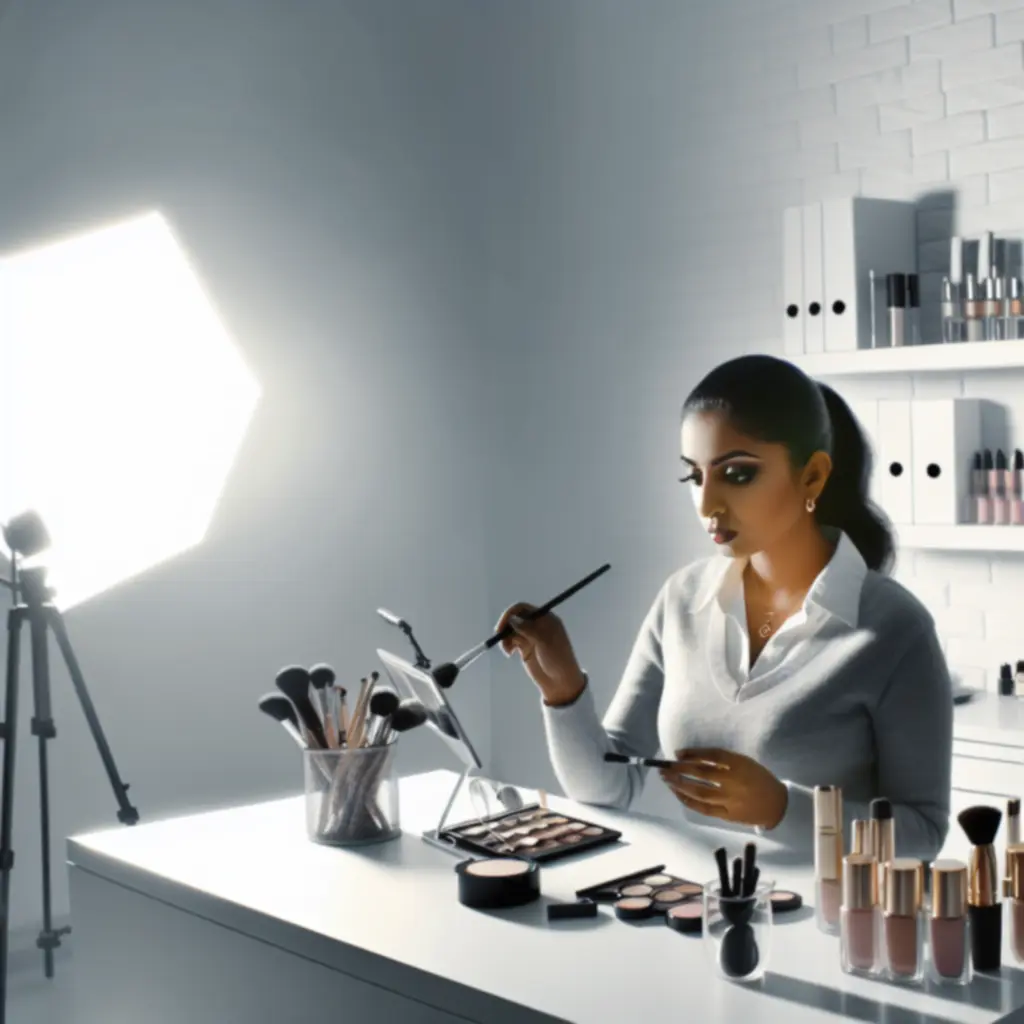 Tutorial makijażowy prezentujący krok po kroku nakładanie kosmetyków